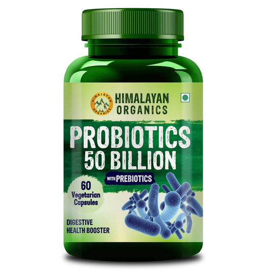 Himalayan Organics Probiotics Supplement 50 billion CFU with Prebiotics 150mg - 60 Capsules