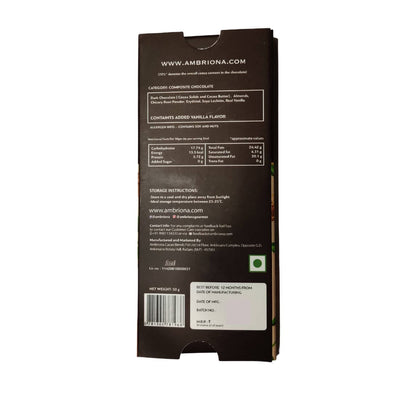 Ambriona - Dark Chocolate 70% Cocoa with Almond| Pack of 2| Sugar Free | Vegan | Gluten Free | 2 x 50 gm - Vegan Dukan