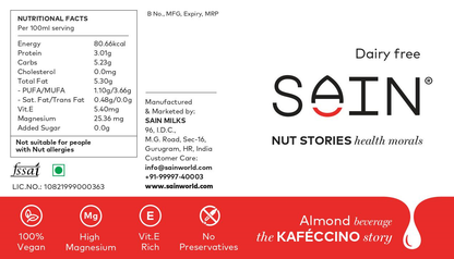 SAIN Almond Drink - the Kafecchino story (200ml x 2 bottles)