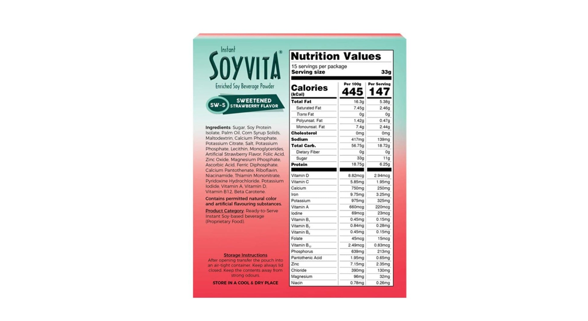 Soyvita Sweetened Strawberry Plant Based Vegan Soya Milk Powder Online In India