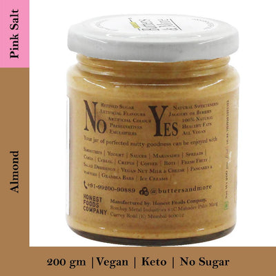 Butters & More Vegan Almond Butter with Pink Salt (200g) - Vegan Dukan