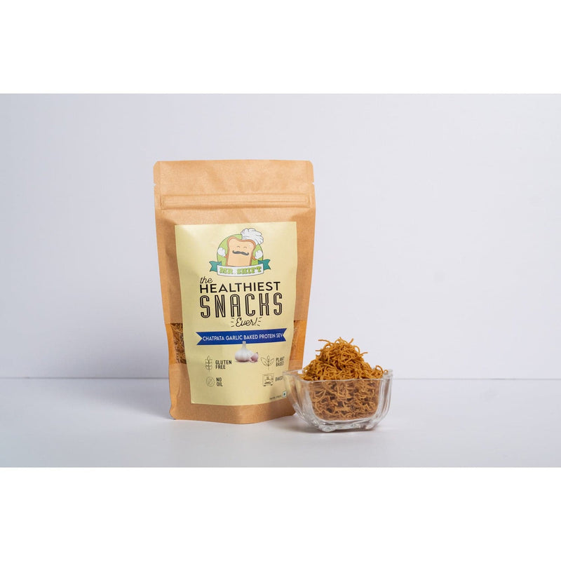 Mr. Shift Chatpata Garlic Baked Protein Sev - 100G