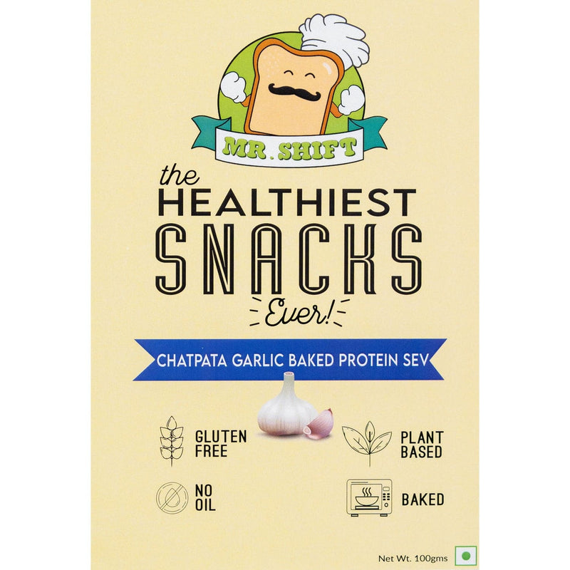 Mr. Shift Chatpata Garlic Baked Protein Sev - 100G