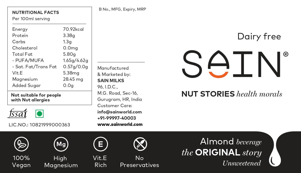 SAIN Almond Drink - the Original story (200ml x 2 bottles) - Delhi and Gurgaon only