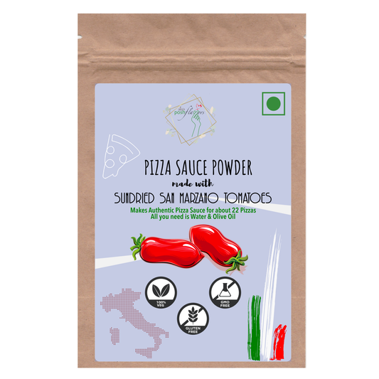 Alla's Posh Flavors San Marzano Tomatoes Pizza Sauce Powder Authentic Italian | Just Add Water & Olive Oil | Makes 1100 Grams of Pizza Sauce Instantly | for About 22 Large Pizzas (200 Grams)