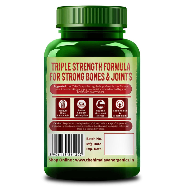 Himalayan Organics Bone Strength Supplement | Calcium, Magnesium & Zinc | 60 Veg Capsules