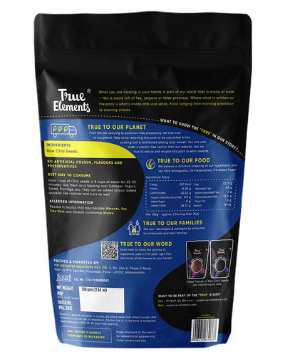 True Elements Raw Chia Seeds - plant based Dukan