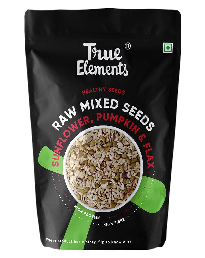 True Elements Raw Sunflower Pumpkin And Flax Seeds 150gm - plant based Dukan