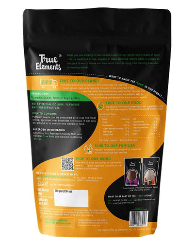 True Elements Roasted Pumpkin Seeds - plant based Dukan