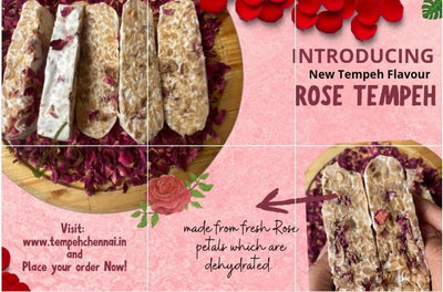 Tempeh Chennai Dehydrated Rose Tempeh Fresh Original , 200g- Plant Protein