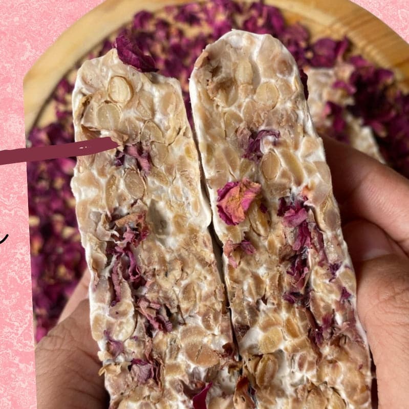 Tempeh Chennai Dehydrated Rose Tempeh Fresh Original , 200g- Plant Protein