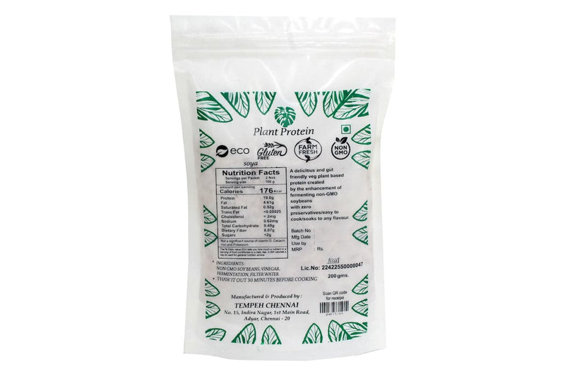 Tempeh Chennai Dehydrated Rose Tempeh Fresh Original , 200g- Plant Protein
