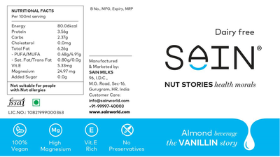 SAIN Almond Drink - the Vanilla story (200ml x 2 bottles)