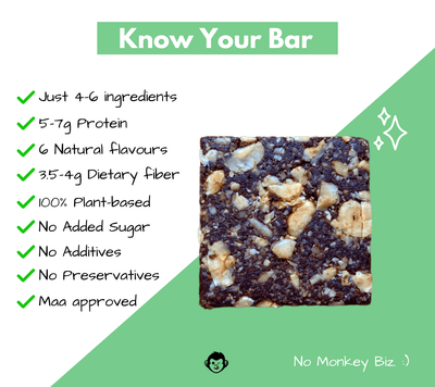 Monkey Bar - Assorted Energy Bars - No Added Sugar - Pack of 12 (12X40g)