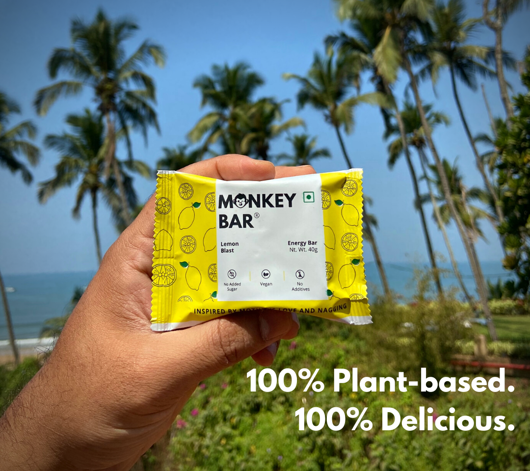 Monkey Bar - Assorted Non-Choco Energy Bars - No Added Sugar - Pack of 10 (10X40g)