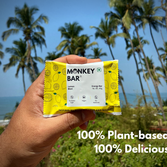 Monkey Bar - LEMON BLAST Energy Bars - No Added Sugar - Pack of 10 (10X40g)