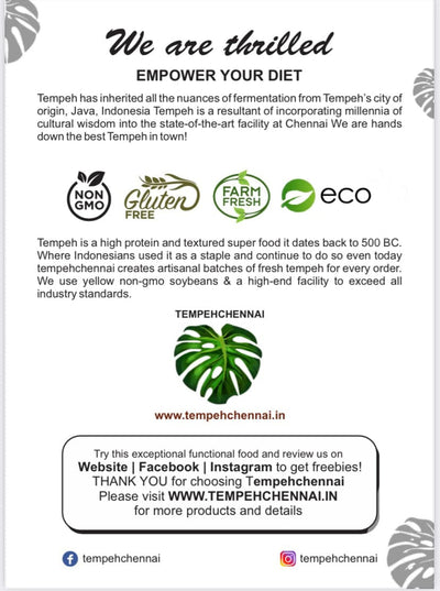 Tempeh Chennai |Tempeh Soybean with PUMPKIN SEEDS Tempeh (Soybean) Fresh , 200g