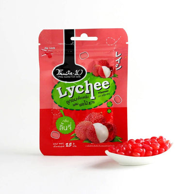 Fruit 10 Vegan Lychee Fruit Candy - 25gms x 7 =175gms Pack of 7pcs - Vegan Dukan