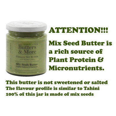 Butters & More Vegan Mix Seed Butter (70g Plant Protein Per 200g Jar) Unsweetened. - Vegan Dukan