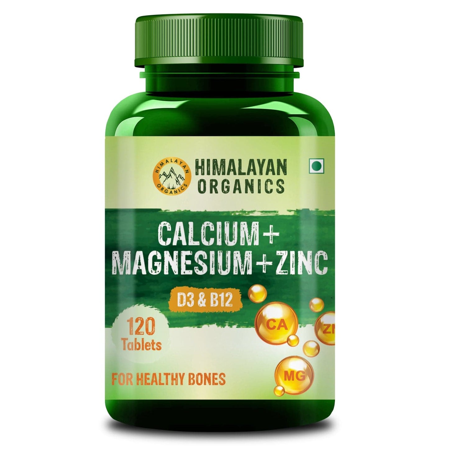 Himalayan Organics Calcium Magnesium Zinc Vitamin D3 & B12-120 Tabs