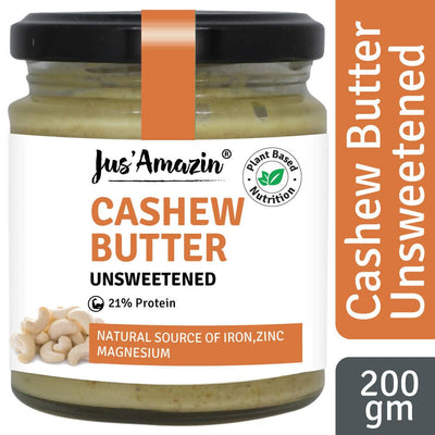 Jus Amazin Creamy Cashew Butter - Unsweetened 200g - plant based Dukan